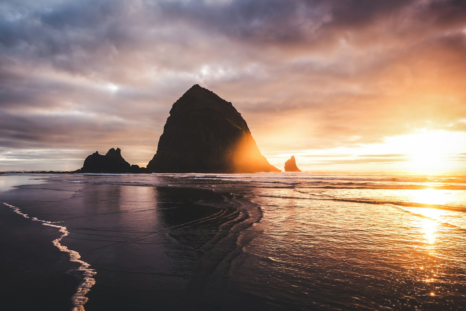 Golden hour over a coastal travel destination